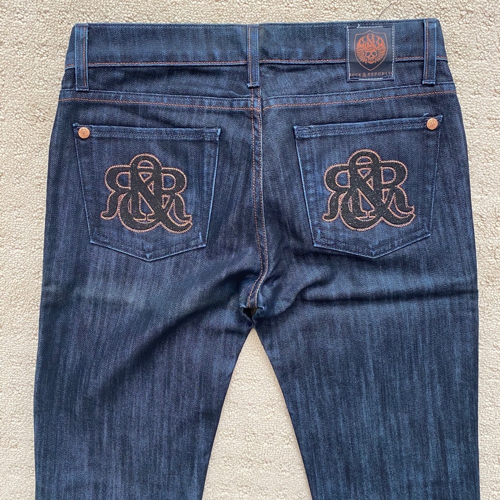 Size 27 Rock & Republic Dark Wash Boot Cut Jeans